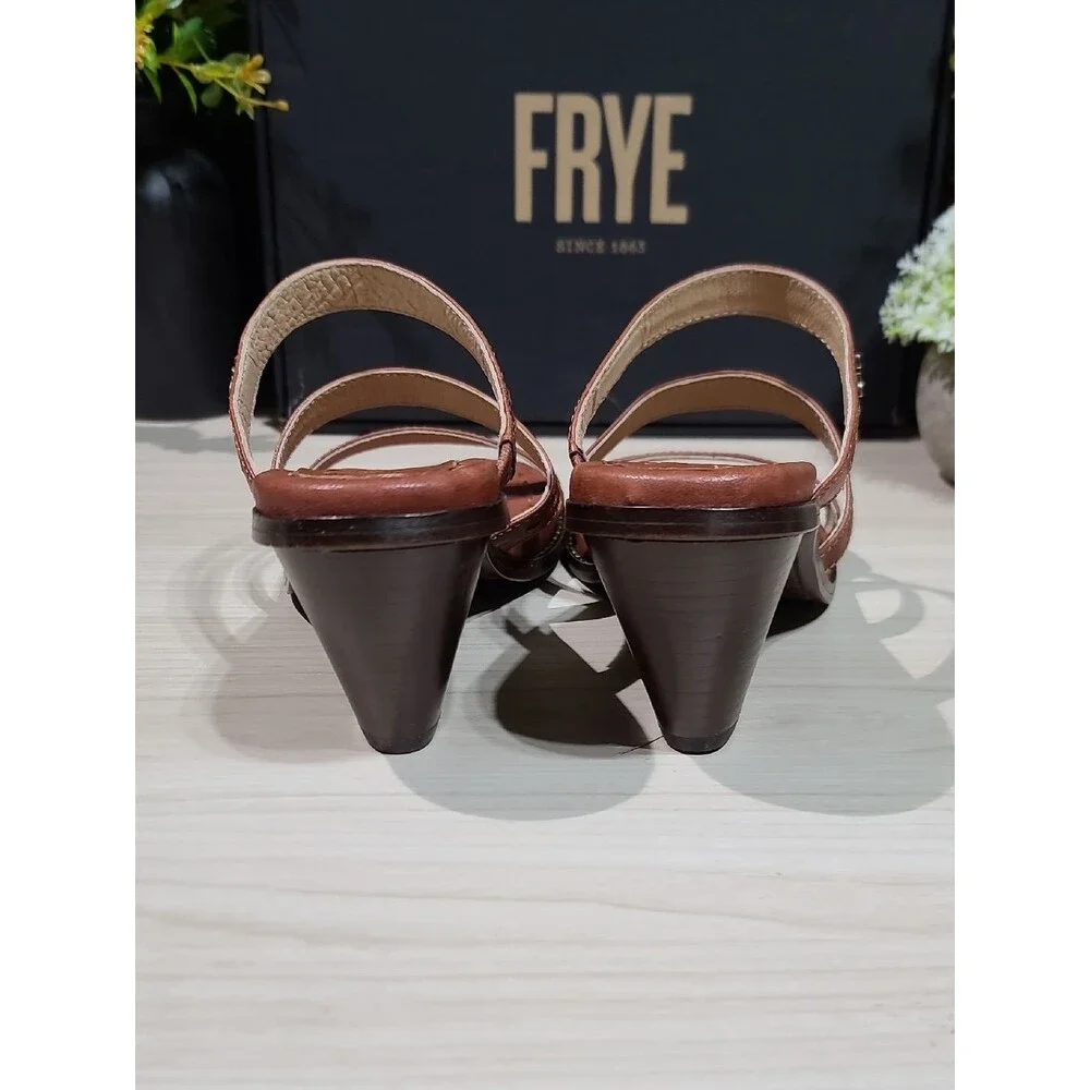 Frye Estelle Strappy Slid Cognac Sandals - US Women's 8.5 New